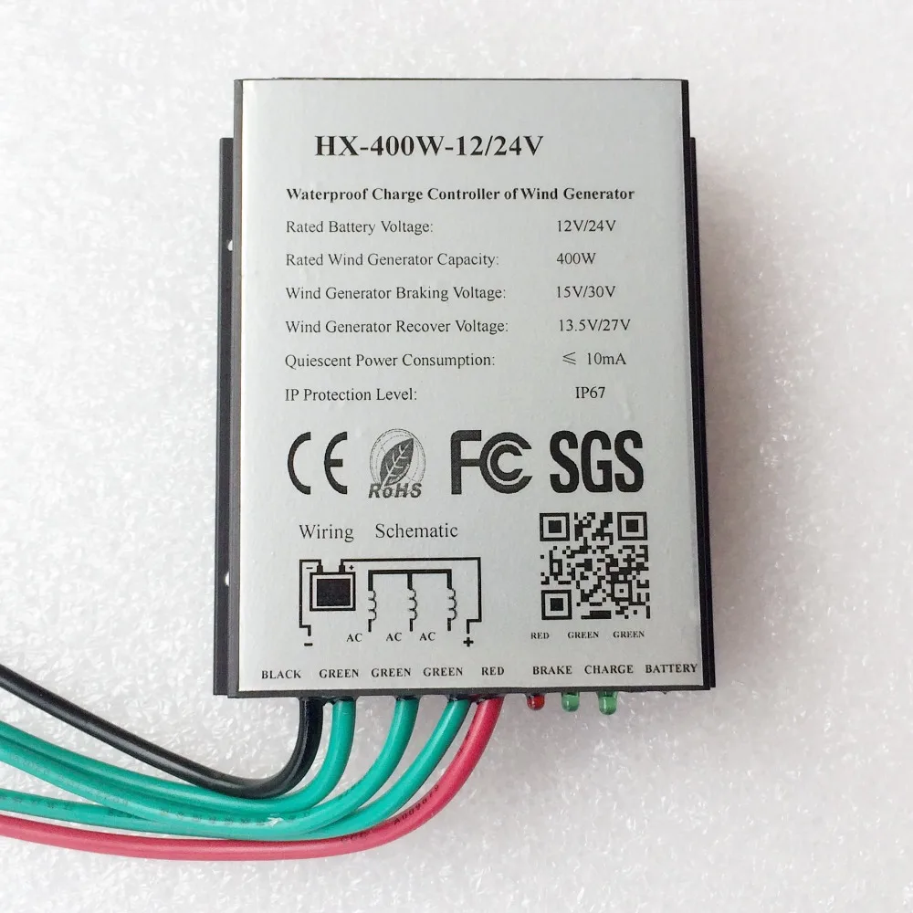 IP67 контроллер ветрогенератора Waterprof 100 Вт 200 300 400 500 600 800 12 В/24 В CE ROHS FCC ISO9001