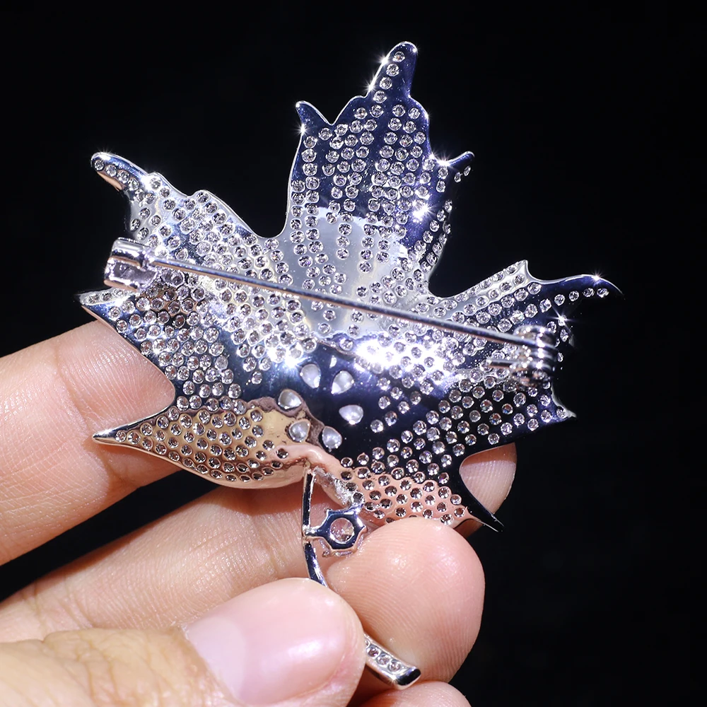Брош пара дама де circonio bisuteria Fahion de hoja plata Broche para caja regalo | Украшения и аксессуары