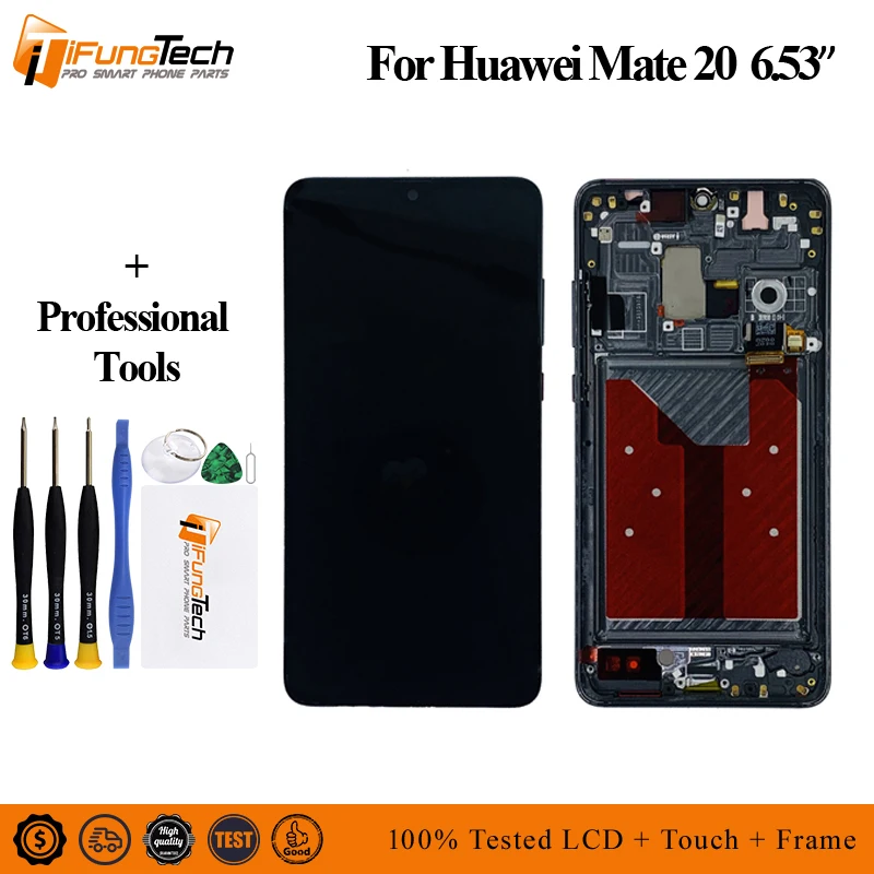ЖК дисплей 6 53 дюйма с рамкой для Huawei mate 20 сенсорным экраном и дигитайзером в сборе