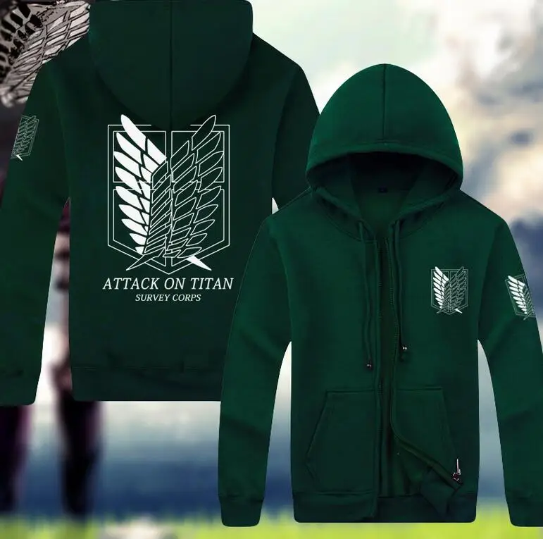 Атака Титанов Толстовка Shingeki no Kyojin 3xl зимнее пальто Косплей Eren куртка Levi для