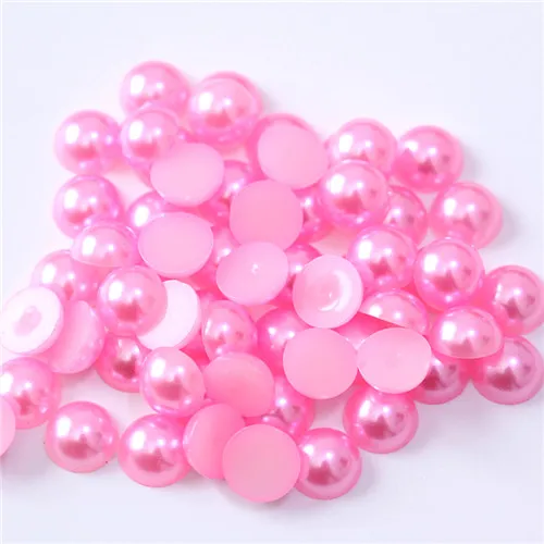 Pink 2-12 мм Цветные полукруглые стразы из АБС-пластика для скрапбукинга, украшения для одежды B0001 - Цвет: Pink