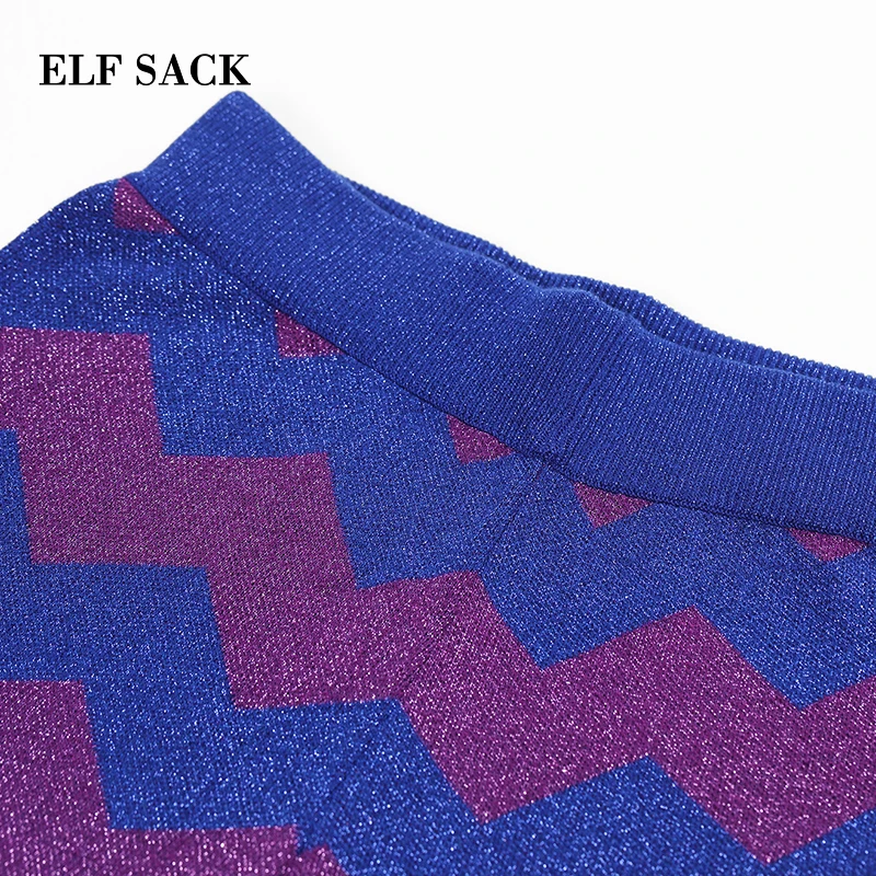 ELFSACK зимние новые стильные женские штаны повседневные в полоску Женские Широкие