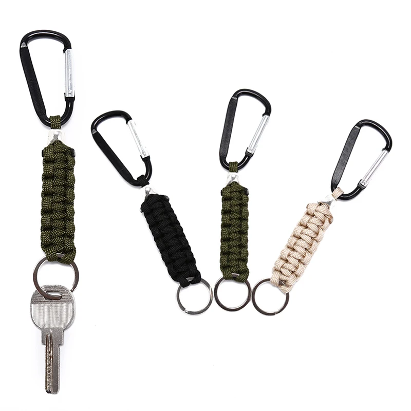 

Lanyard Keychain Outdoor Safety Survival Gear Tactical Military Strand Cord Parachute Rope Keyring Carabiner Kits