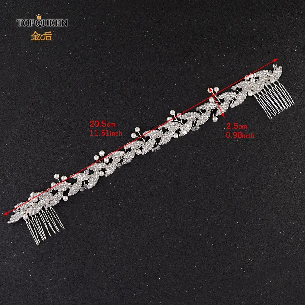 TOPQUEEN HP251 wedding bridal hair comb bridal hair jewelry silver bridal hair clips pins for girlfriend Pearl diamond comb