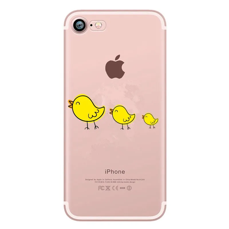 Parent-child Chick Case For iPhone 7 Plus 8 X 10 XS Couple Soft TPU Cover 6 6s 5 5S SE Capa ipone s Capinha |