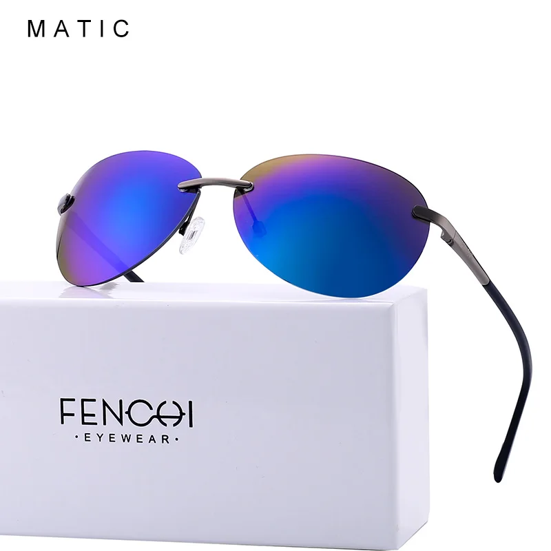 MATIC Driver коричневые поляризованные солнцезащитные очки авиаторы без оправы для