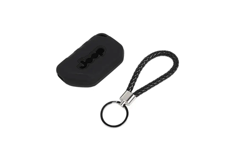 Black 2 кнопки, Автомобильный ключ, Защитный корпус, подходит для Jeep Wrangler JL JLU, силикагель, сумка для ключей, органайзер, аксессуары для салона автомобиля, 2 шт - Название цвета: Black
