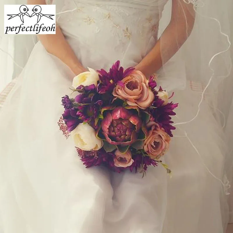 Винтажный букет perfectlifeoh искусственный ручной работы для свадьбы|bridesmaid wedding