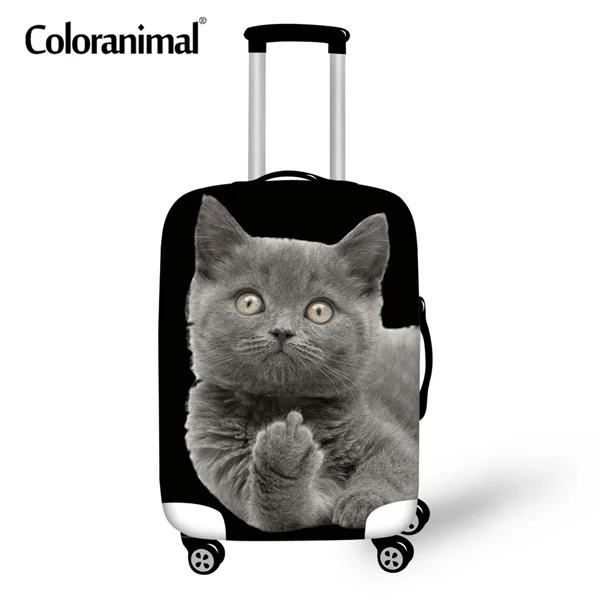 CJ0266 Coloranimal средний палец кошка печать чемодан Крышка путешествия на дороге багаж плотный чехол Защитный дождевик Чехол для 18-30 дюймов - Цвет: CJ0266