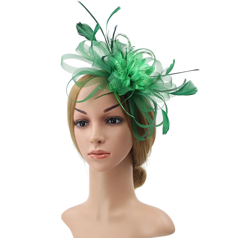 Шляпа Свадебная королевские шляпы цветок Pamelas Y Sombreros Para Bodas перья шляпка для церкви Зажимная лента шляпа для банкета Свадебная Тиара
