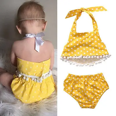 Милая Одежда для маленьких девочек коллекция 2017 года сезон лето топы в желтый