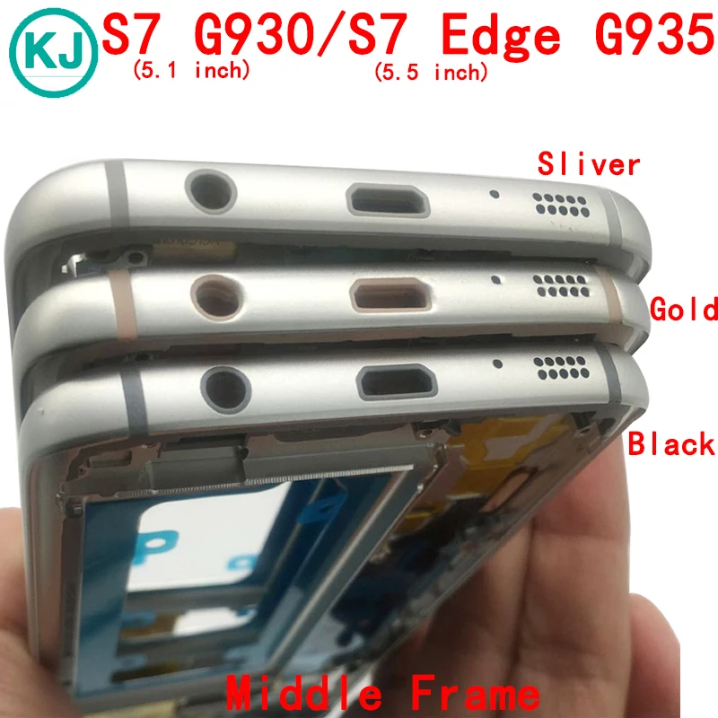 S7 Edge/S7 средняя рамка крышка батареи для samsung Galaxy G930F G935F полный корпус чехол с сенсорным стеклом наклейка на рассеиватель клей