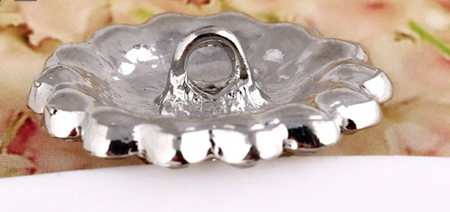 Круглые металлические пуговицы со стразами 50 шт. 25 мм центральные части с петлей