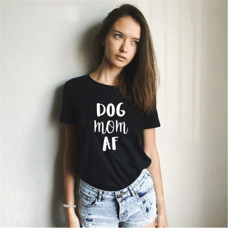 Модная женская футболка с длинным рукавом Забавный топ изображением собаки мамы