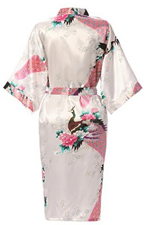 Шелковый Атласный Свадебный халат невесты Цветочный Короткое Кимоно ночной