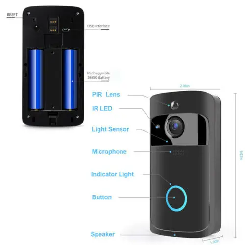 Wireless Smart Doorbell WiFi Remote Video Phone Door Bell Home Security Two-way Intercom Night Vision Support APP 4D04 | Безопасность и