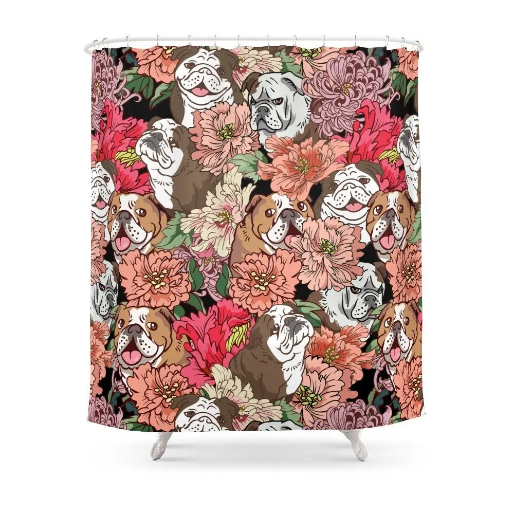 Потому что Английский бульдог занавески для душа полиэстер ткань Ванная комната