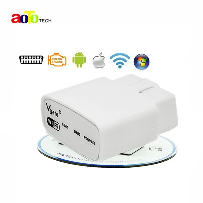 Бесплатная доставка оригинальный Vgate iCar ELM327 wifi OBD OBD2 считыватель кодов ICAR elm327 escaner