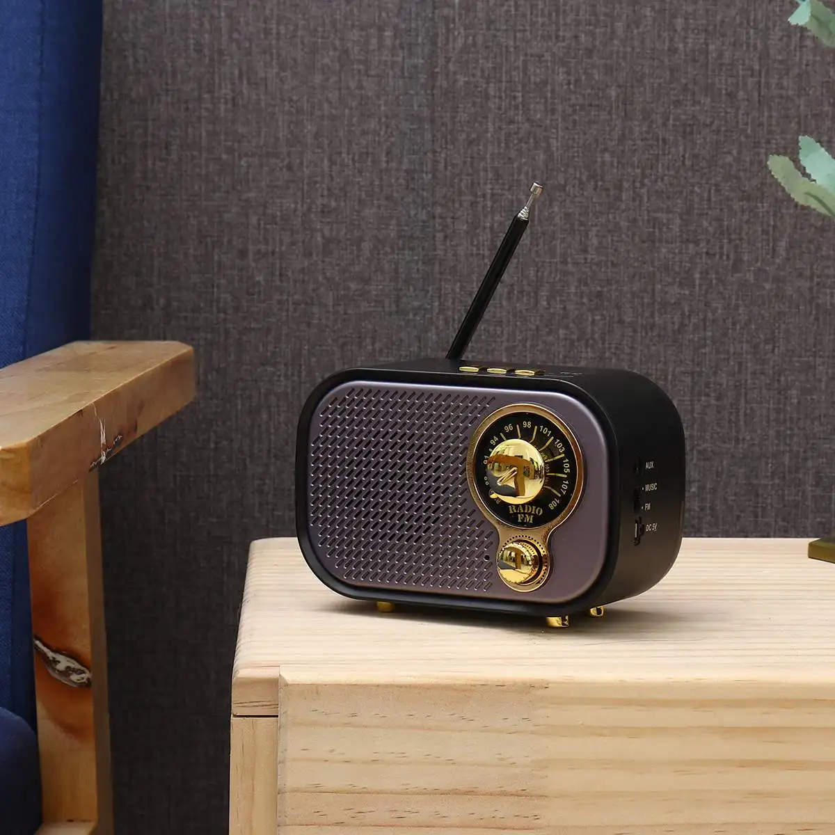 Мини 5 вт USB bluetooth портативный ретро винтаж FM радио поддержка AUX TF карта динамик музыкальный плеер встроенный перезаряжаемый аккумулятор