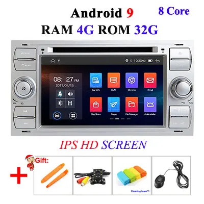 4G+ 64G Автомобильный dvd-плеер Android 9,0 2 din в тире для Ford Transit Focus подключение S-MAX C-MAX Kuga Mondeo Автомобильный Радио gps Мультимедиа - Цвет: 4G 32G IPS S