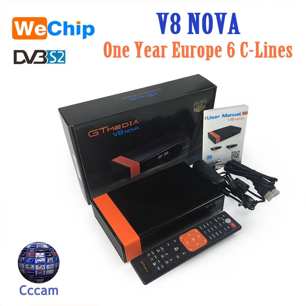 Wechip GTMedia V8 Nova Full HD DVB S2 1 год Европа Cccam 6 аналогичный Freesat V9 Супер Спутниковый