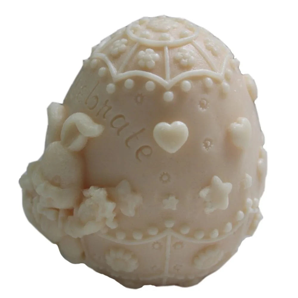 Grainrain 3D Пасхальный кролик белые гибкие формы для мыла ручной работы силиконовые