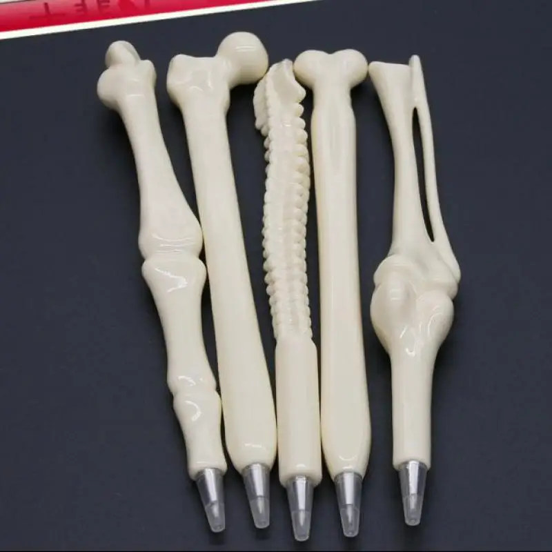 5pcs/lot Ballpoint Pen Bone Realistic Head Korean Stationery Novelty Pens Creative New Student Award School Supplies | Канцтовары для