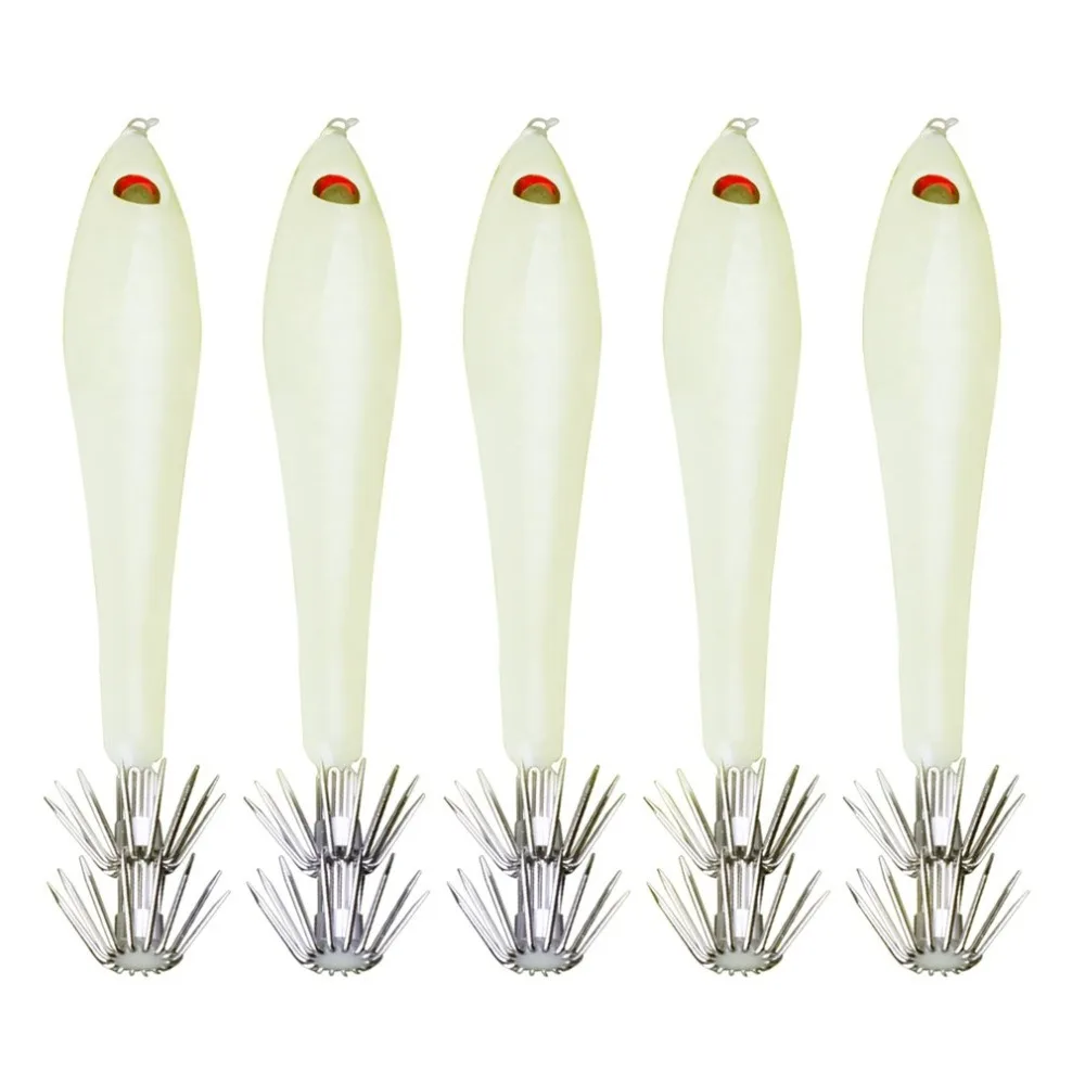 5 шт. светящиеся Джиги для кальмаров рыболовные приманки на осьминогов жесткие