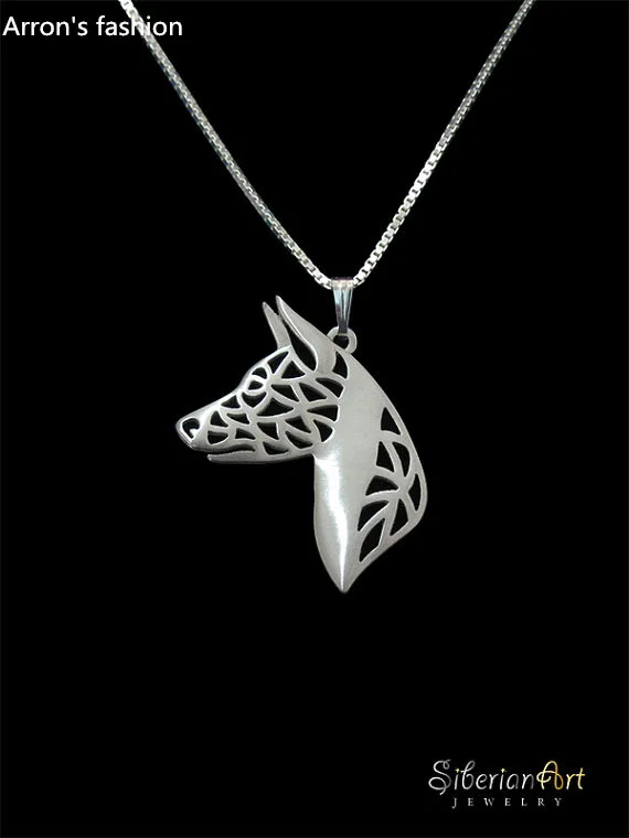 Trendy Basenji profile pendant necklace women dog jewelry statement | Украшения и аксессуары