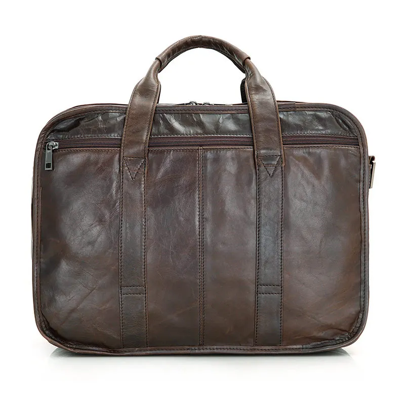 

Nesitu Birthday Gift For Husband Boyfriend Genuine Leather Briefcase Men Portfolio Messenger Bags #M7093