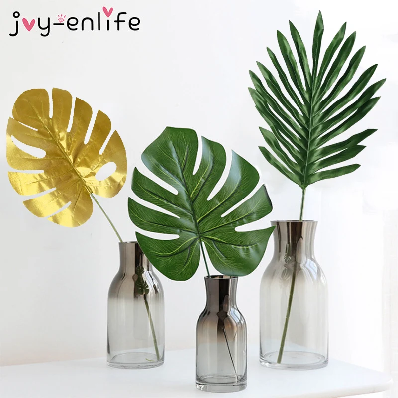 Joy-enlife 5 шт ткань искусственные Пальмовые Листья Гавайская для Гавайской вечеринки джунгли пляж оформление вечеринки украшения дома сада