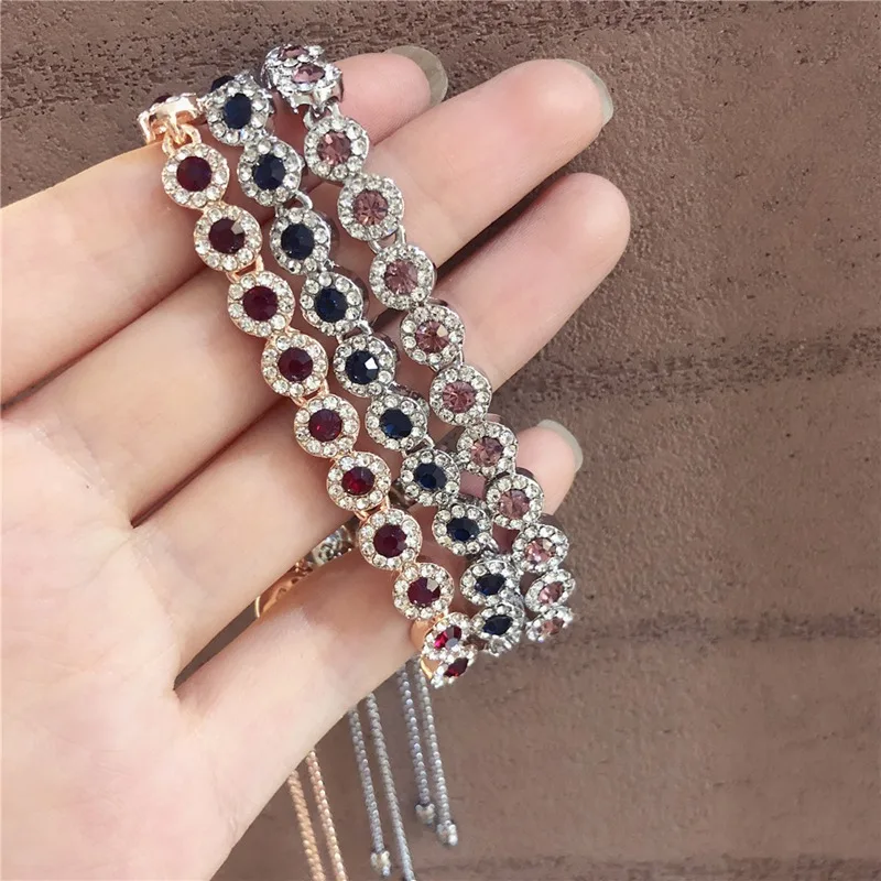 2018 новый модный браслет цвета розовое золото кристаллы от Swarovski для женщин модные