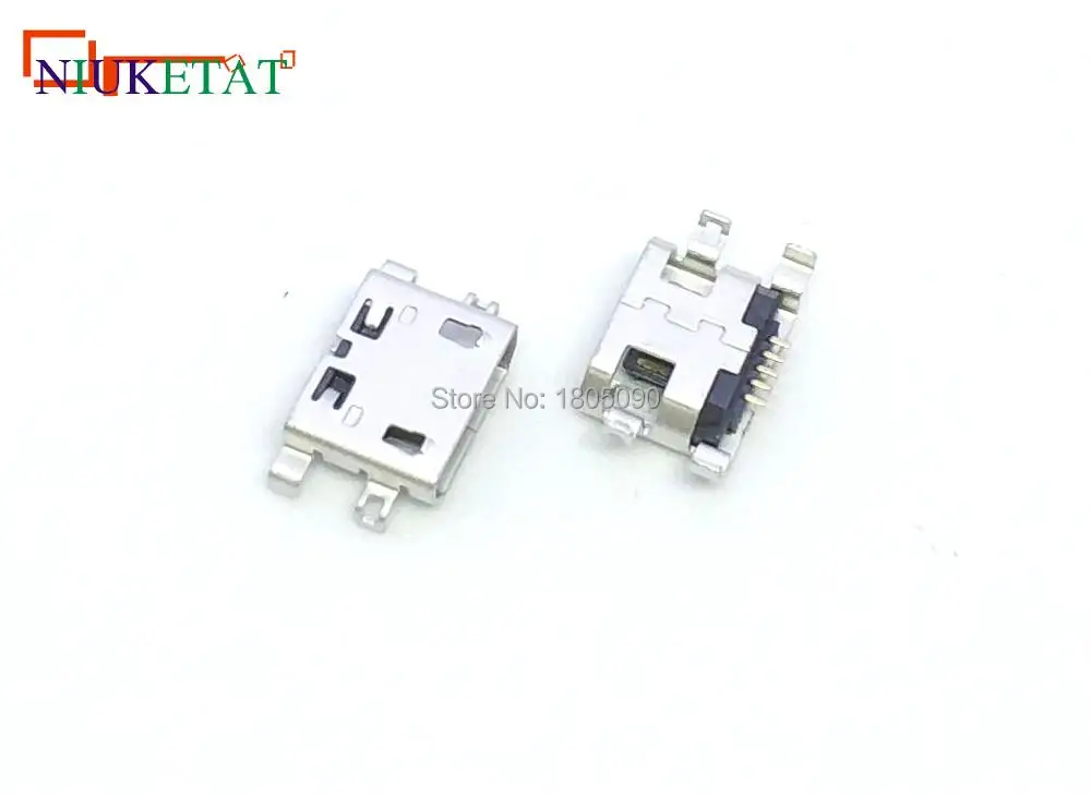 Micro USB 5pin Тяжелая пластина без стороны с отверстием плоский разъем гнездовой для