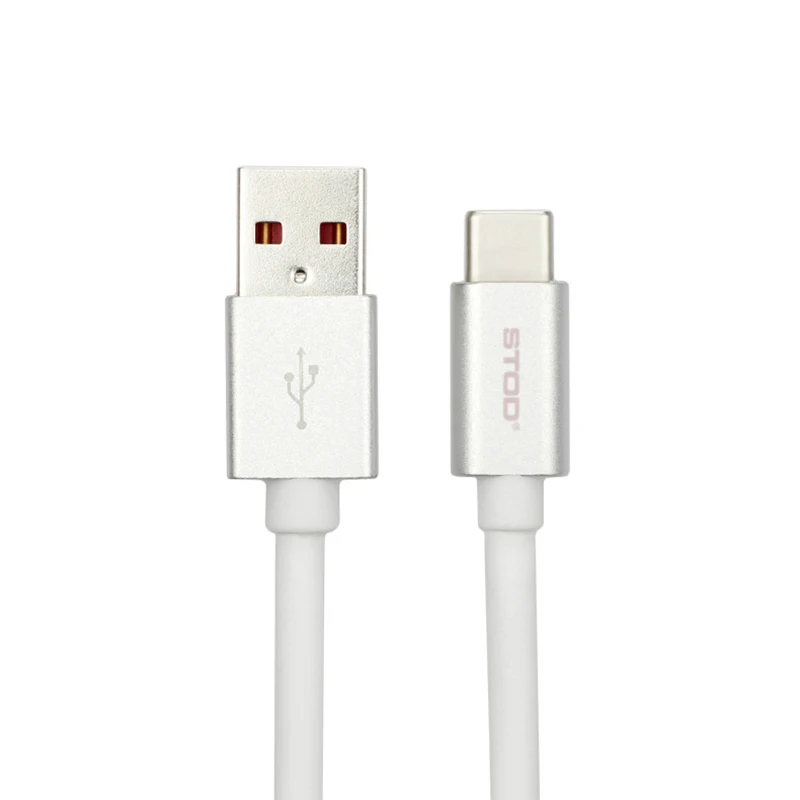STOD usb type C кабель SuperCharge 5A 2 м 6.6ft Синхронизация данных Быстрая зарядка для huawei mate 9 10 20 P 10 20 30 Pro Honor USB-C провод - Цвет: Silver