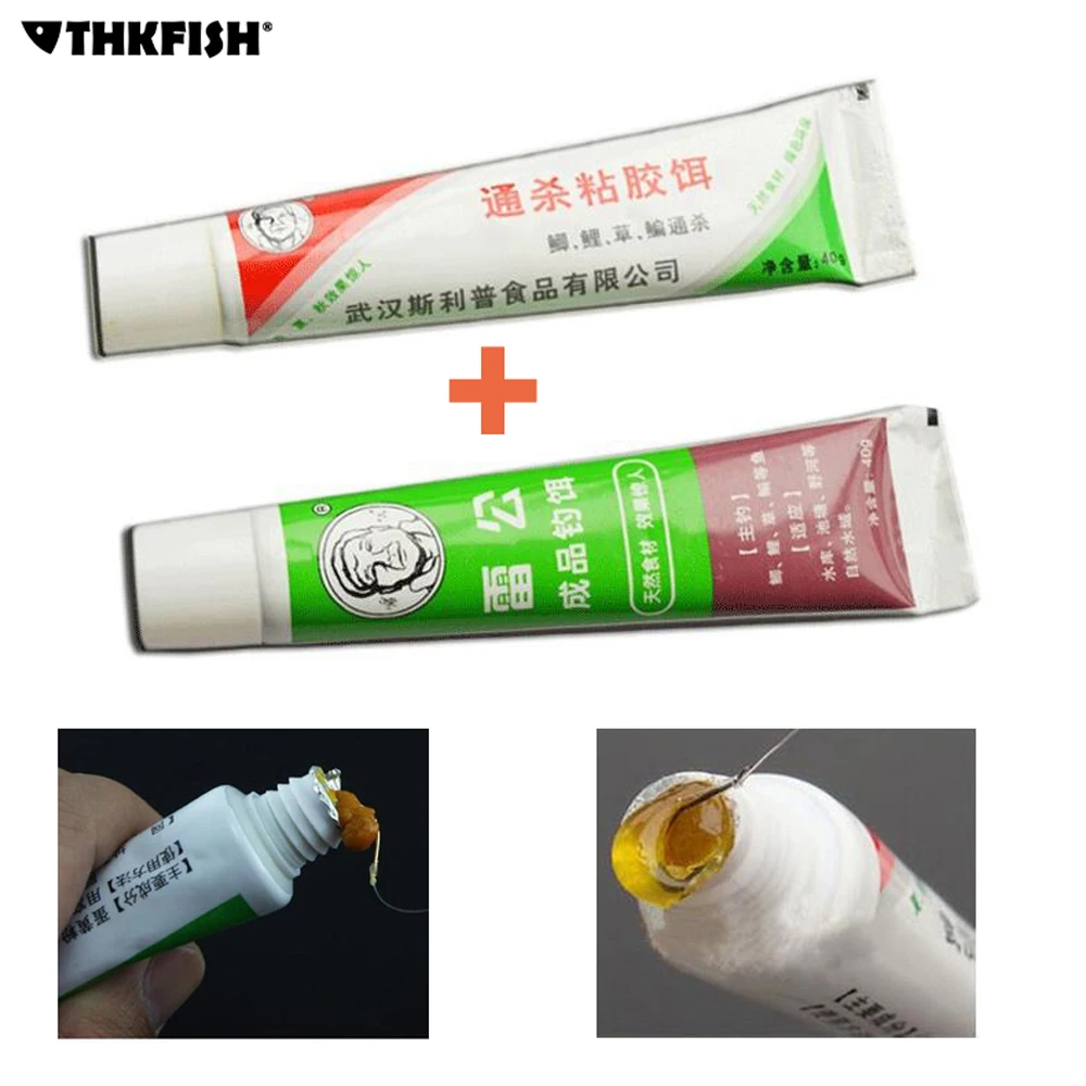 (1X Gluey приманки + 1X клей) 2 трубы 40 г Esca вискоза рыбалки приманку и Клей для ловли