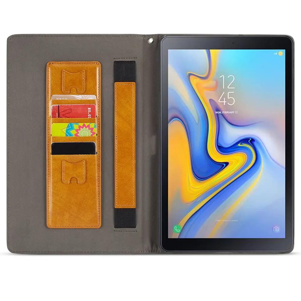 Case For Samsung galaxy Tab A 10.5 inch SM-T590 T595 T597 Retro PU Leather Stand Cover Hand Belt Briefcase Tablet Protect | Компьютеры и