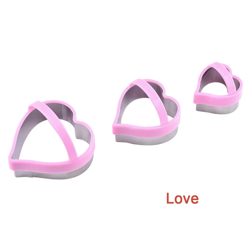 Heart shape VOGVIGO 3 шт./компл. формочка для печенья пресс-формы для выпечки тортов Плунжер для печенья формы для украшение для печенья, торта DIY инструмент для выпечки - Цвет: Heart shape