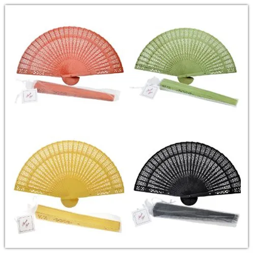 

[ Fly Eagle ] 100pcs You choiceRed/white/blue/black and so on Wood Panel Hand Fan w/ Organza Bag 8'