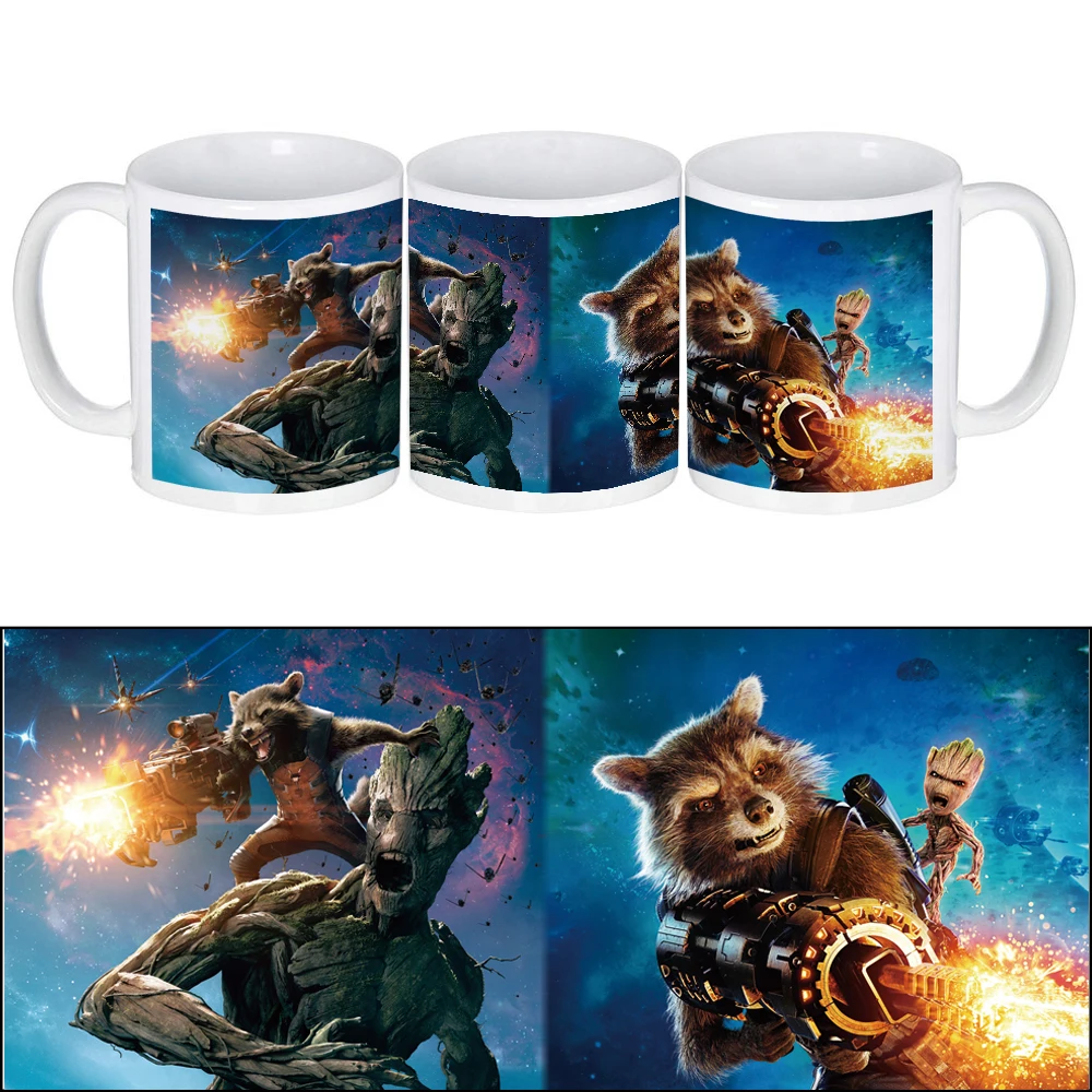 Кофейная кружка Marvel Мстители Galaxy Rocket енот тремен Грут керамическая молочная