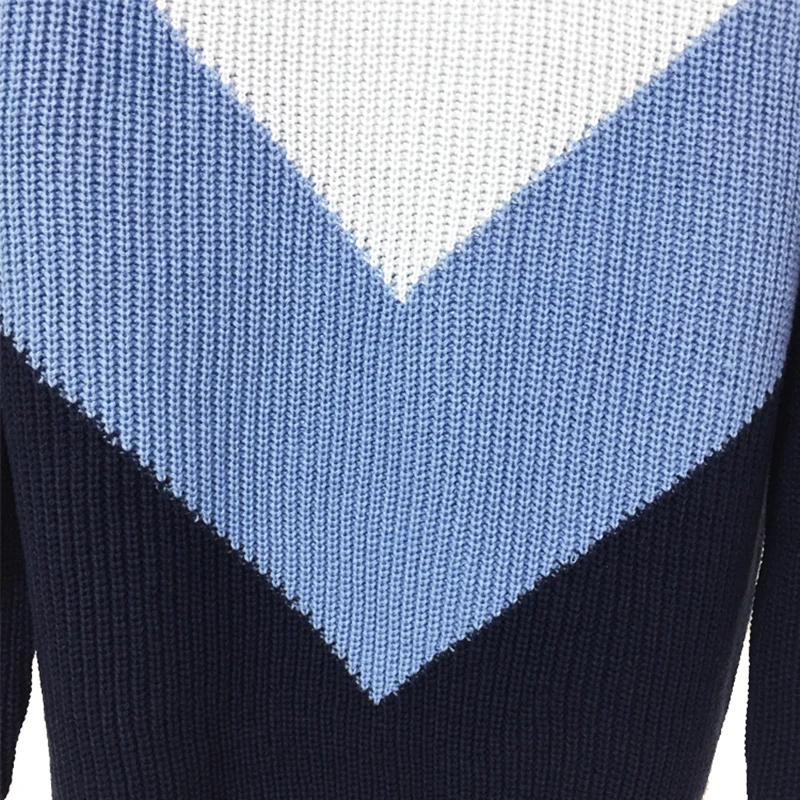 Осенне-зимний женский Повседневный свитер с контрастным лоскутным цветом