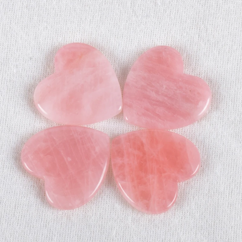 Gua Sha инструмент натуральный розовый кварц в форме сердца драгоценный камень спа иглоукалывание выскабливание камень нефрит Исцеление драгоценный камень массаж любовь подарок
