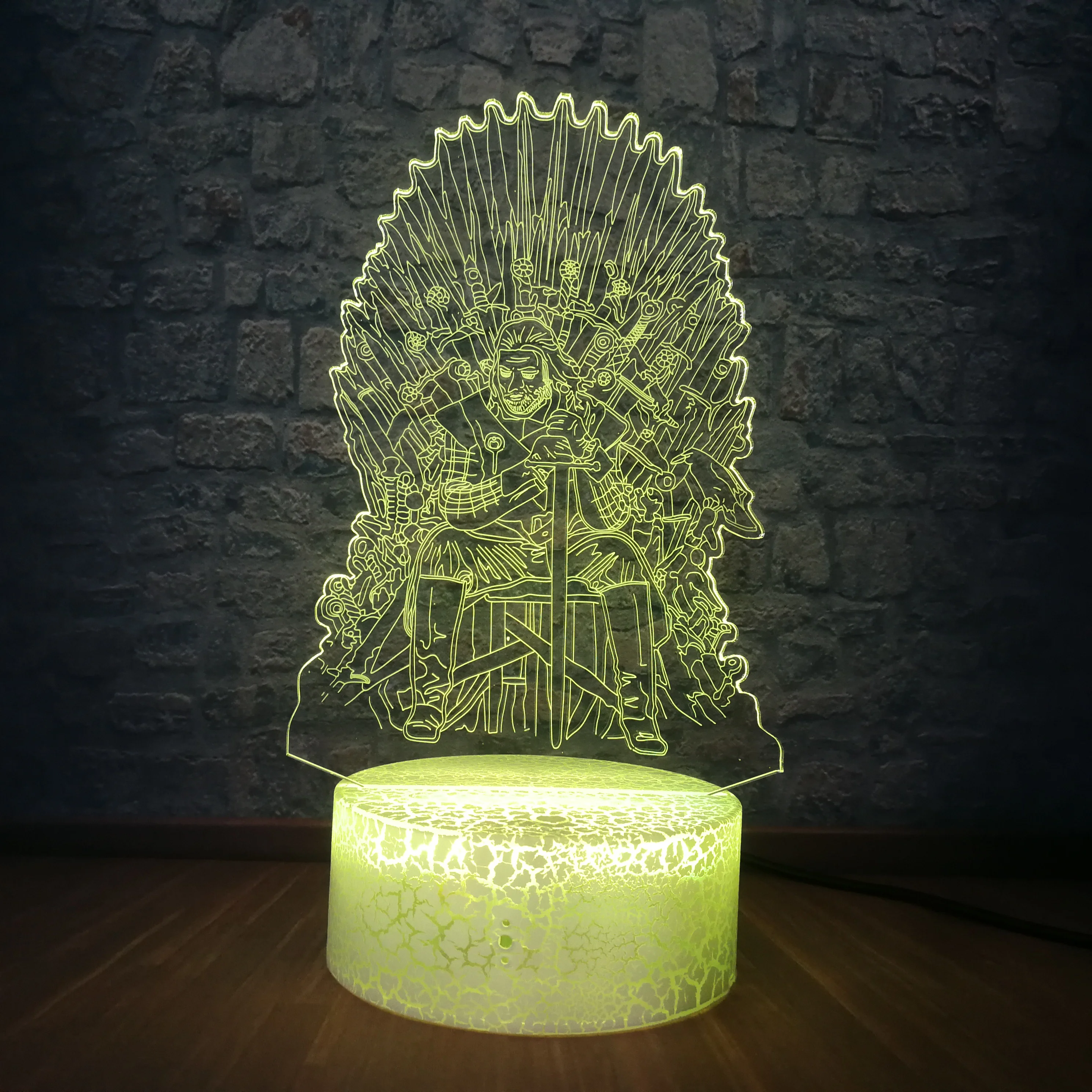 Eddard Старк трон 3D Ночник светильник Песнь Льда и Огня акриловый многоцветный