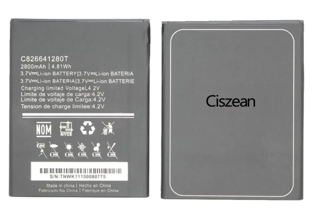 Сменный литий ионный аккумулятор Ciszean 3x3 7 в 2800 мАч C826641280T для BLU Studio G Plus S510Q S510
