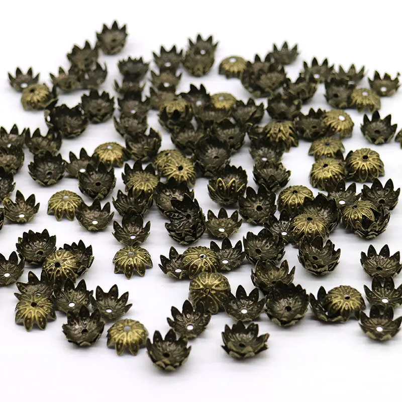 200 шт./лот оптовая цена металлические чашечки с бусинами в виде восьми листьев