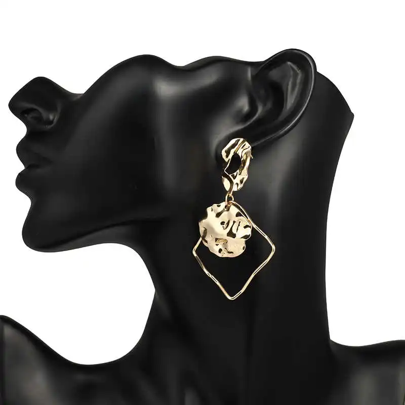 Новые модные висячие серьги в стиле панк для женщин геометрический дизайн