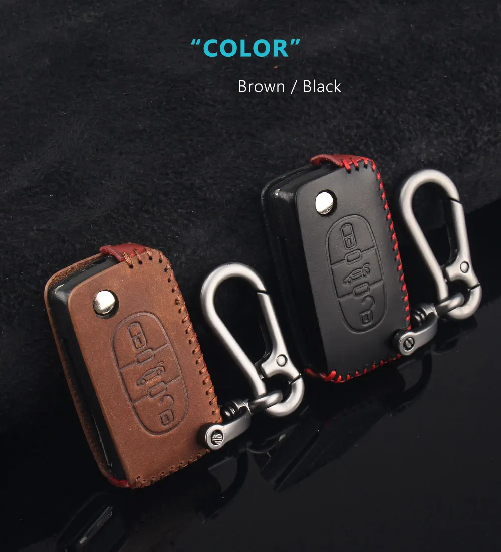 KEYYOU кожа 2/3 кнопки дистанционный ключ чехол для peugeot 207 307 308 407 406 407 408 RCZ для Citroen C2 C3 C4 C5 C6 сумка для ключей