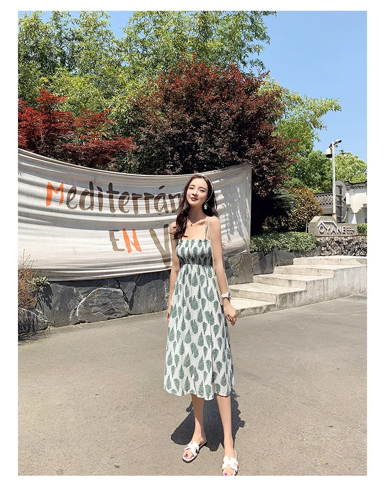 Сказочное платье Новинка лета 2020 популярное шифоновое с лямкой на шее и длинным