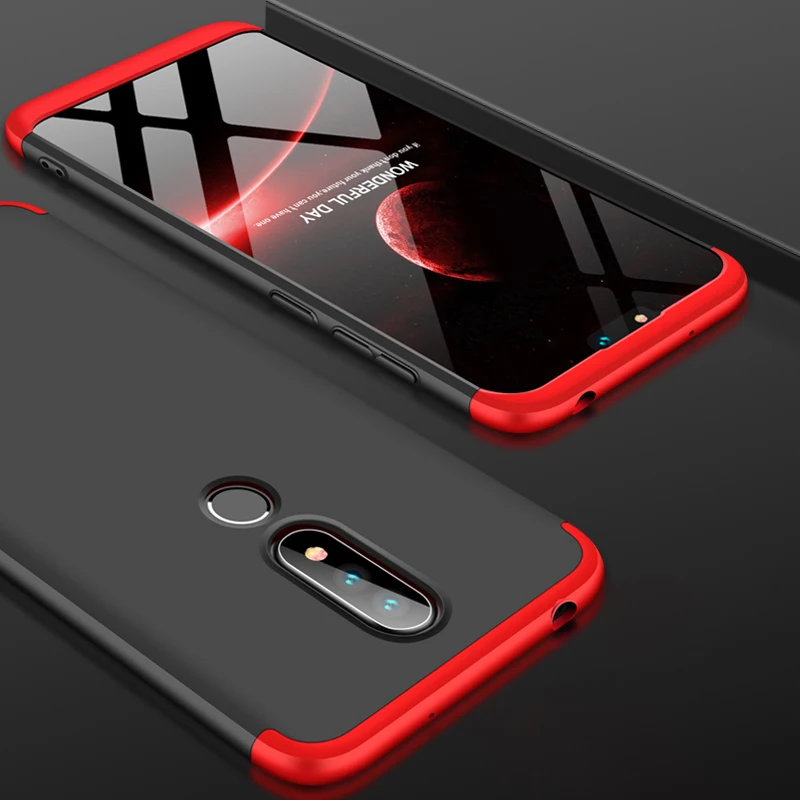 Cover Case For Nokia 6.1 Plus X6 2018 3in1 Full Protection Matte Cases 6.1Plus TA-1099 Phone Bags |
