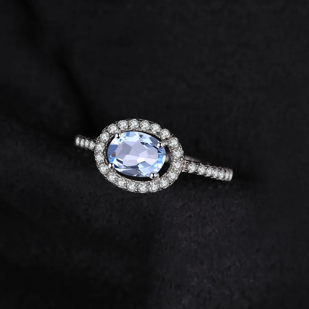 Jewelrypalace круглый 1ct натуральный голубой топаз кольцо стерлингового серебра 925