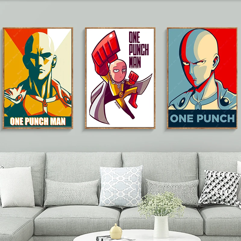 Мультфильм ONE PUNCH MAN японское аниме детская комната крутые холщовые картины
